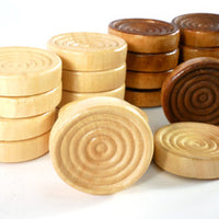 Wooden Checkers Pieces