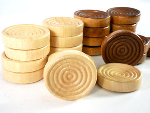Wooden Checkers Pieces