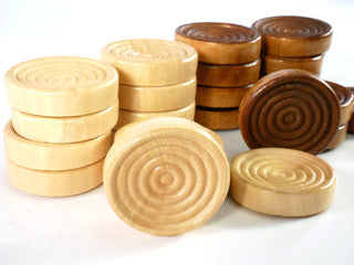Wooden Checkers Pieces