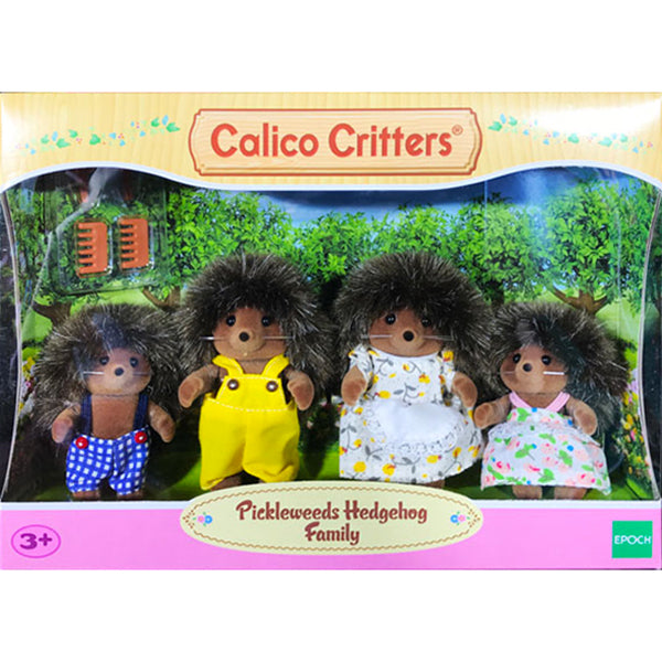 Calico Critters Pickleweeds Hedgehog Family | 4 Piece Collectible Animal Figure Set For Kids 3+