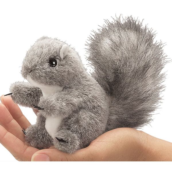 Mini Gray Squirrel Finger Puppet