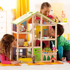 Hape All Season Doll House (furnished)