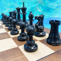 Wooden Chess Board & Weighted Plastic Pieces Set
